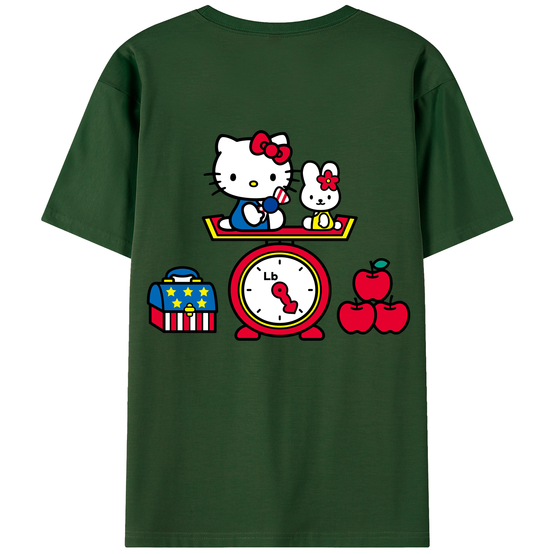 （画像用） Hello Kitty ハローキティ 綿100％半袖Tシャツ（背面プリント）